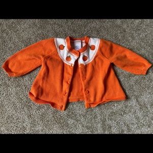 Gymboree pumpkin cardigan size 3-6m